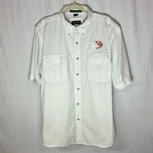 Tiger Hill Men’s Button Down With Shrimp Embroidered Sz L